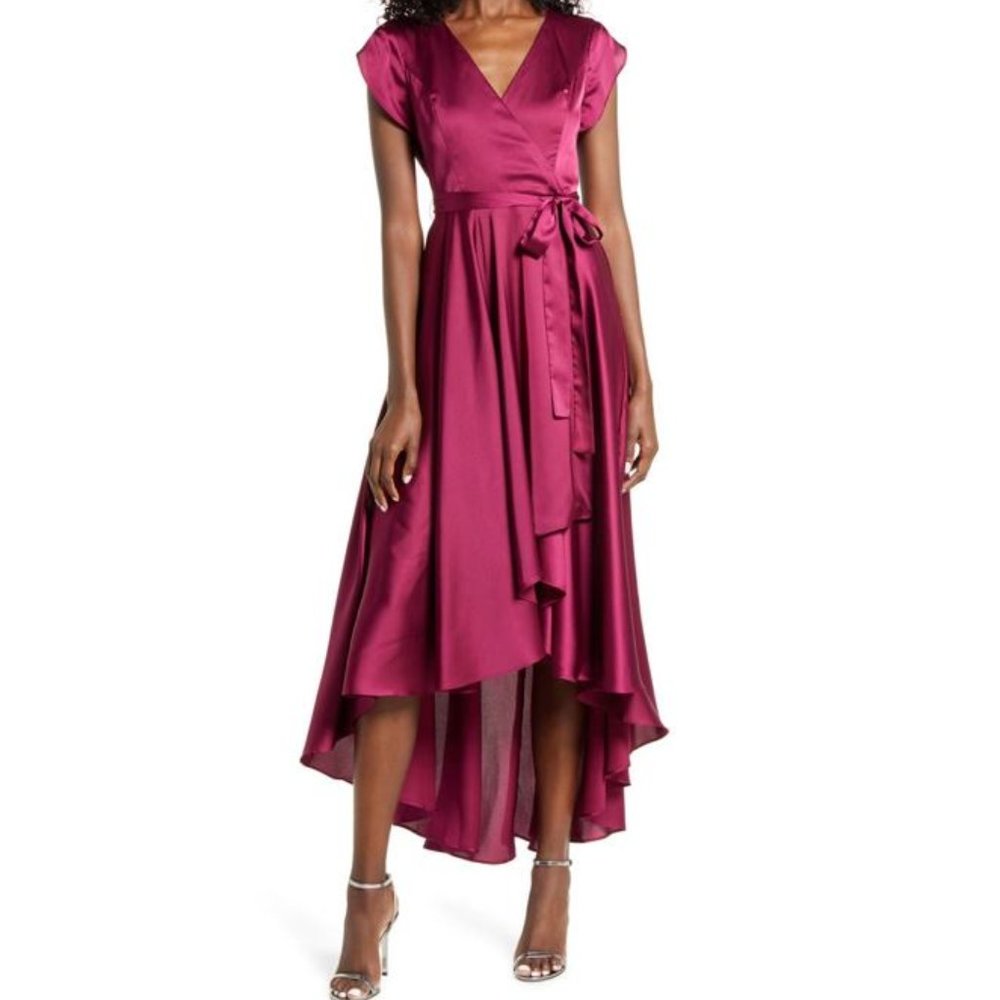 Lulus Fallen for You Satin High-Low Dress - Size Small - BRAND NEW - Magenta